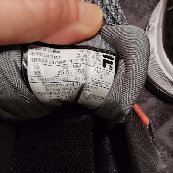 Fila Women's Gray and Pink/Melon Athletic Shoes - Picture 5 of 5